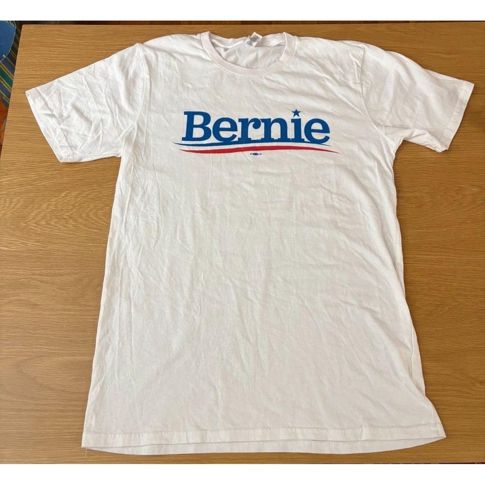 Bernie T Shirt Women's Medium White Graphic Tee Royal Apparel USA Made